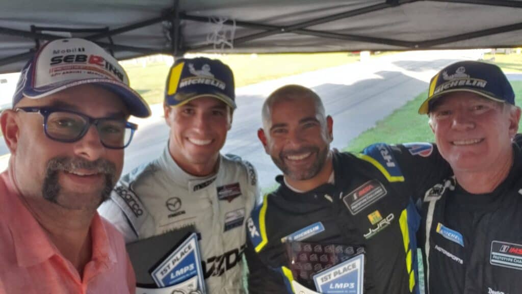 Victory Lane in Sebring with Tristan Nunez, Jonathan Jorge & Joel Janco
